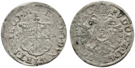 Württemberg-Mömpelgard. Friedrich 1581-1608. 

2 Kreuzer 1594 -Reichenweier-. Mit dem württembergischen Wappen und dem Herzogstitel. Klein 38, Ebner...