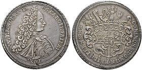 Württemberg-Öls. Karl Friedrich von Öls 1704-1744. 

Taler 1716 -Öls-. Brustbild im Harnisch nach rechts / Sechsfach behelmter Wappenschild, unten d...