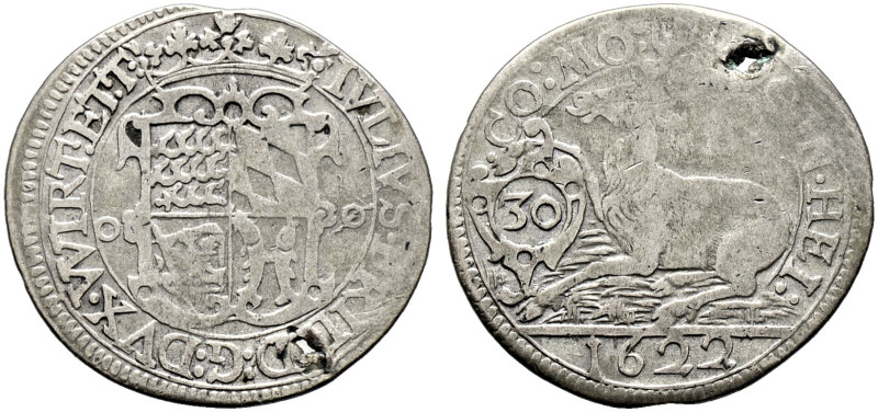 Württemberg-Weiltingen. Julius Friedrich 1617-1635. 

Kipper-1/2 Hirschgulden ...