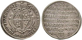 Würzburg-Bistum. Johann Gottfried II. von Guttenberg 1684-1698. 

Sterbegroschen zu 3 Kreuzer 1698. Helm. 453, Slg. Piloty 1072. feine Patina, sehr ...