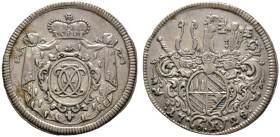 Würzburg-Bistum. Christoph Franz von Hutten 1724-1729. 

6 Kreuzer 1728. Helm. 606, Slg. Piloty 1141, Schön 74. kleiner Kratzer, sehr schön-vorzügli...