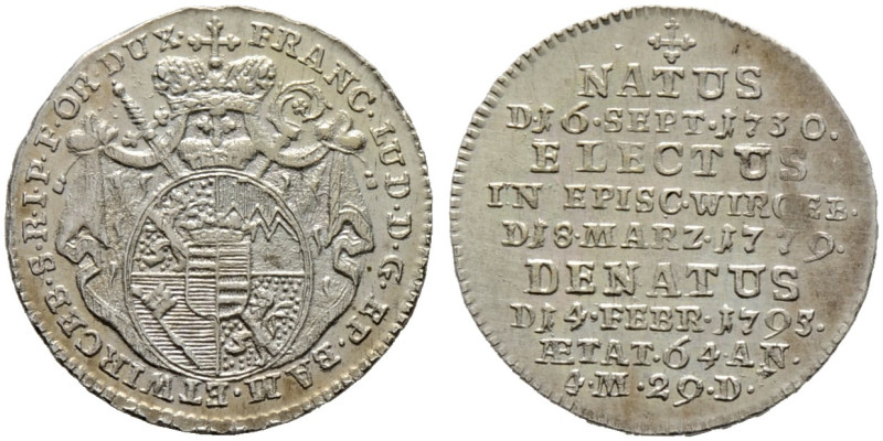 Würzburg-Bistum. Franz Ludwig von Erthal 1779-1795. 

Groschen 1795. Auf seine...