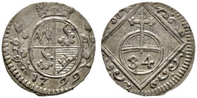 Würzburg-Bistum. Georg Karl von Fechenbach 1795-1802. 

Körtling 1799. Helm. 973, Slg. Piloty 1343, Schön 199. selten in dieser Erhaltung, vorzüglic...