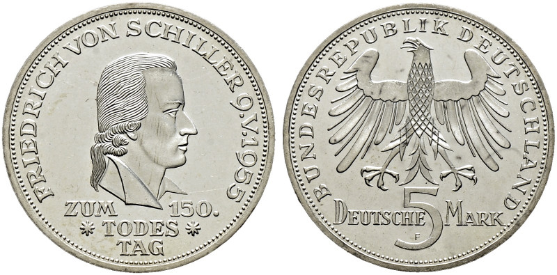 Bundesrepublik Deutschland. 

5 Deutsche Mark 1955 F. Friedrich von Schiller. ...