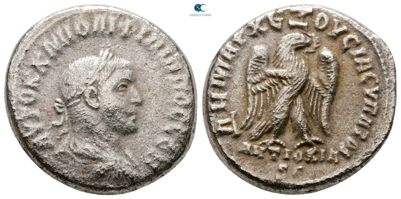 Seleucis and Pieria. Antioch. Philip II AD 247-249. 
Billon-Tetradrachm

26 m...