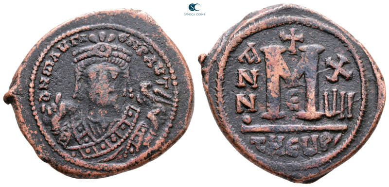 Maurice Tiberius AD 582-602. Theoupolis (Antioch)
Follis or 40 Nummi Æ

32 mm...