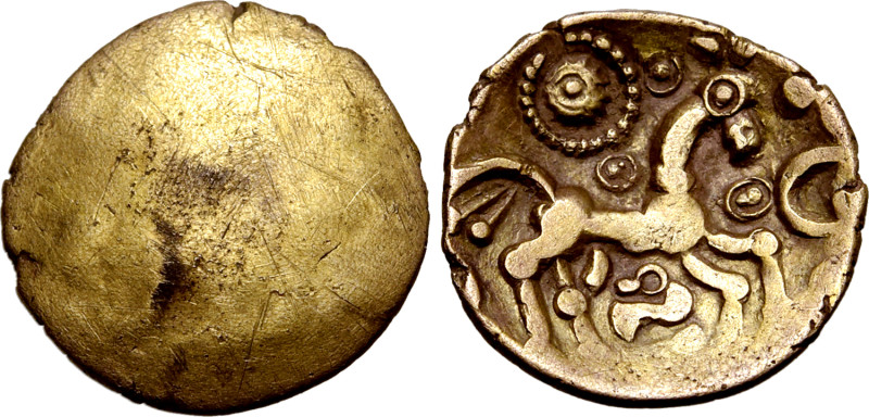 Britannia, the Dobunni. Corio AV 1/4 Stater. Circa 30-15 BC. 'Corio' type. [COR]...