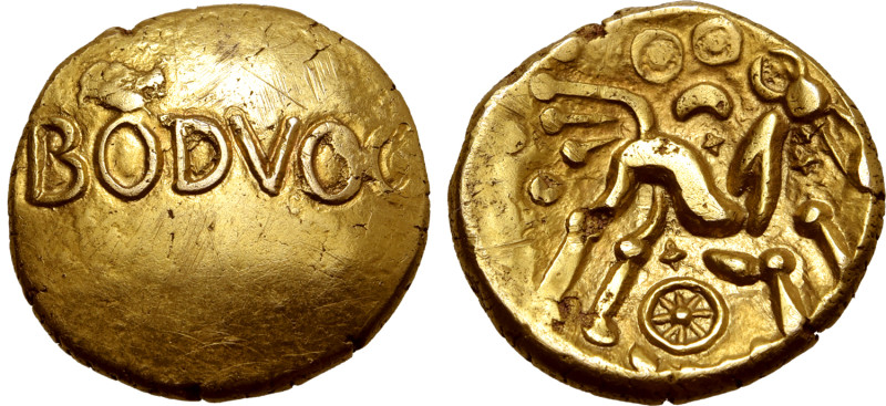 Britannia, the Dobunni. Bodvoc AV Stater. Circa 15-10 BC. 'Boduoc Bold' type. BO...