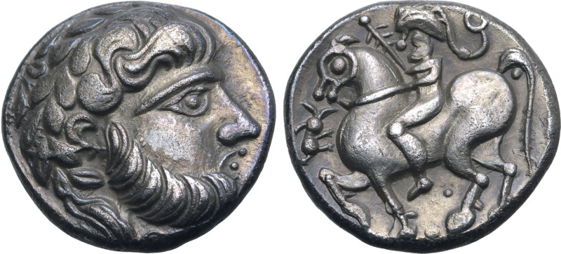 Celts in Eastern Europe AR Tetradrachm. Baumreiter type. Circa 3rd century BC. S...