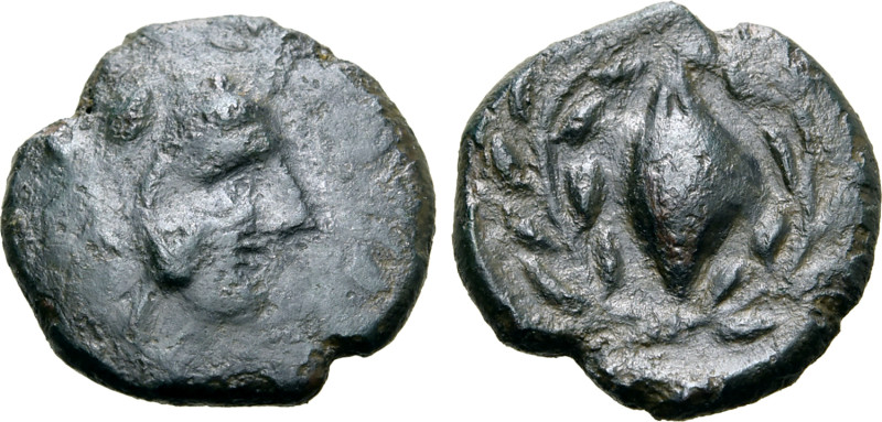 Sicily, Adranon Æ 14mm. Circa 339-307 BC. Head of Herakles to right, wearing lio...