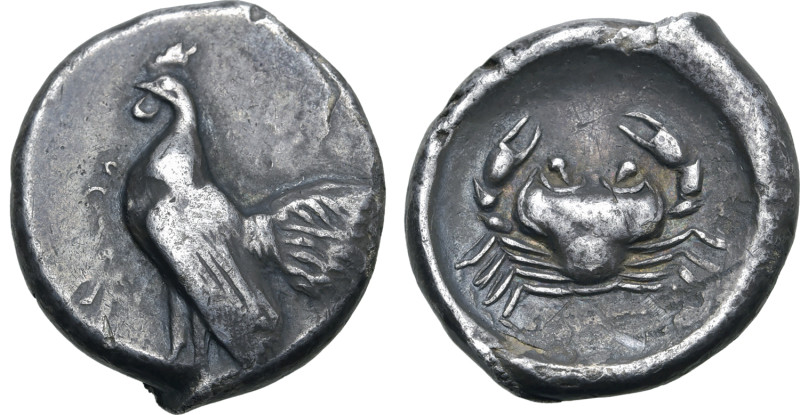 Sicily, Himera AR Didrachm. Circa 483/2-472/1 BC. Cockerel standing to left; [HI...