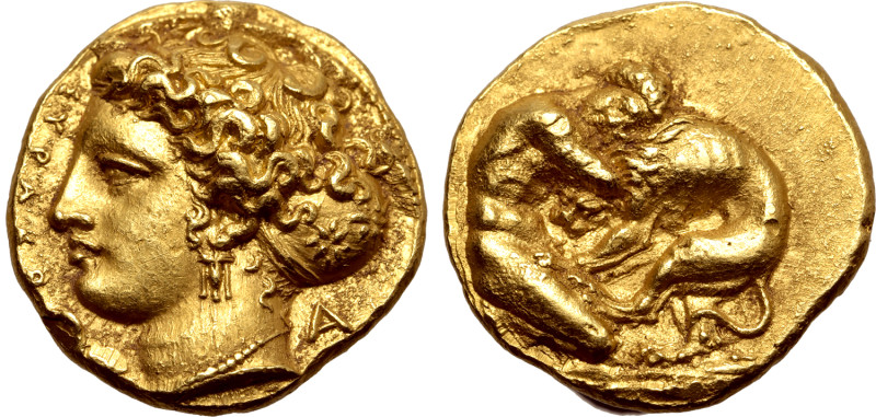 Sicily, Syracuse AV 100 Litrai - Double Dekadrachm. Dionysios I, circa 405-400 B...