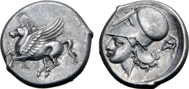 Akarnania, Argos Amphilochikon AR Stater. Circa 340-300 BC. Pegasos flying to le...