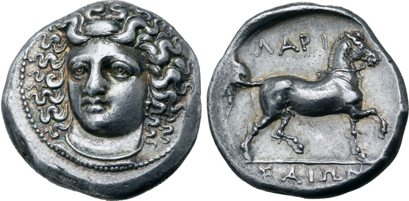 Thessaly, Larissa AR Stater. Circa 356-342 BC. Head of the nymph Larissa facing ...