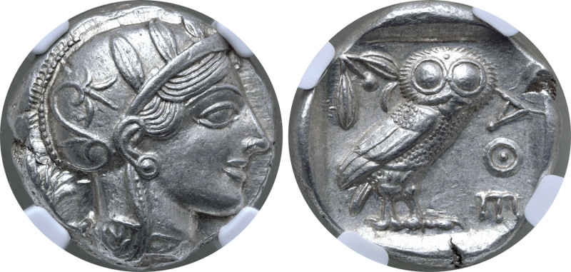 Attica, Athens AR Tetradrachm. Circa 454-404 BC. Head of Athena to right, wearin...