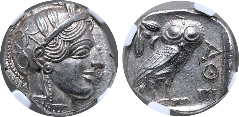 Attica, Athens AR Tetradrachm. Circa 454-404 BC. Head of Athena to right, wearin...