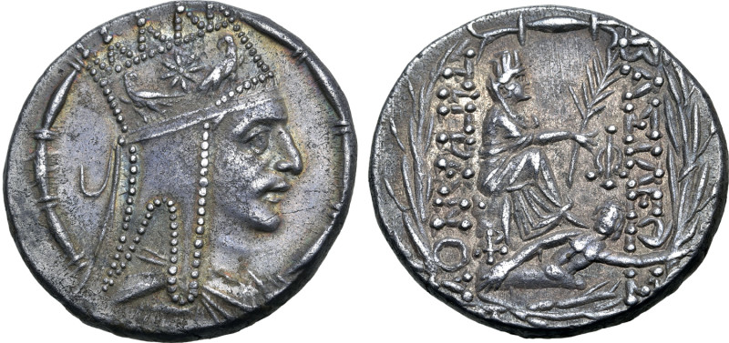 Kings of Armenia, Tigranes II ‘the Great’ AR Tetradrachm. Tigranokerta, circa 80...