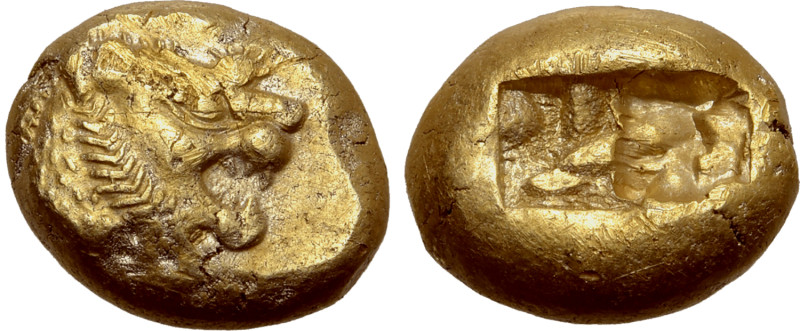 Kingdom of Lydia, Alyattes EL Trite - 1/3 Stater. Sardes, circa 600-561 BC. Head...