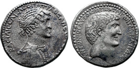 Marc Antony and Cleopatra VII AR Tetradrachm of Antioch, Seleucis and Pieria.