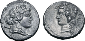 L. Cassius Q. f. Longinus AR Denarius.