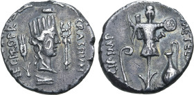 Q. Caecilius Metellus Pius Scipio and P. Licinius Crassus Junianus AR Denarius.