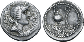 C. Cassius Longinus and P. Cornelius Lentulus Spinther AR Denarius.