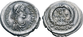 Theodosius II AR Siliqua.