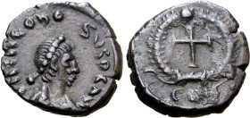 Theodosius II Æ 12mm.