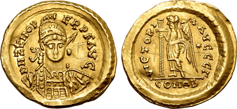 Pseudo-Imperial, Odovacar (Odoacer) AV Solidus. In the name of Zeno. Rome, AD 47...