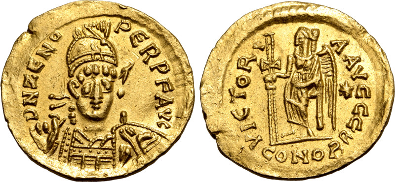 Pseudo-Imperial, Odovacar (Odoacer) AV Solidus. In the name of Zeno. Ravenna, AD...