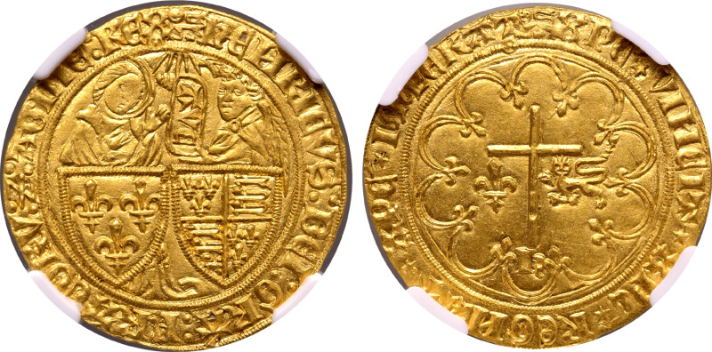 Anglo-Gallic, Henry VI of England and France AV Salut d’or. Rouen mint, second i...