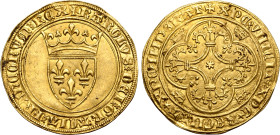 France, Kingdom. Charles VI 'le Bien-Aimé/le Fol' (the Well-Beloved/the Mad) AV Ecu d'Or.