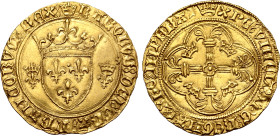 France, Kingdom. Charles VII 'le Victorieux' (the Victorious) AV Écu d'or à la couronne.