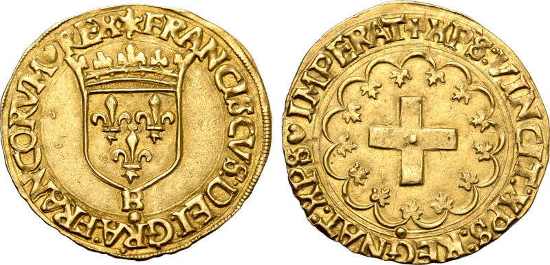 France, Kingdom. Francois I AV Ecu d’Or. Rouen mint, 19 March 1541. (sun) FRANCI...