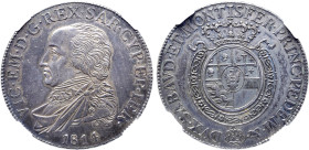 Italian States, Savoia-Sardegna (Savoy-Sardinia, Kingdom). Vittorio Emanuele I AR 1/2 Scudo.