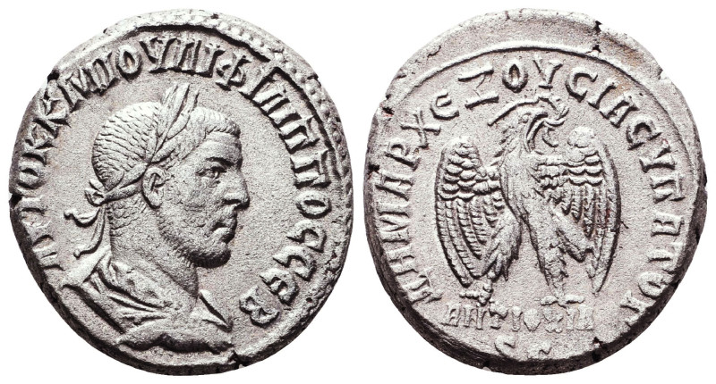 Seleucis and Pieria. Antioch . Philip II. AD 247-249. Tetradrachm.
Reference:
...