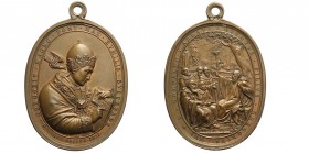 Gregorio XVI - Medaglia per l'ospizio di San Michele 1831, opus G.Cerbara, Br, 47x61mm, 57g, colpetto al bordo altrimenti qFDC
