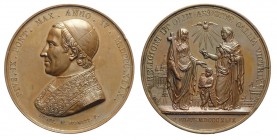 Pio IX - Medaglia a ricordo della riconsegna delle chiavi di Roma al Pontefice 1849, opus Schmitt, Br, 60mm, 109g, R, colpetto al bordo altrimenti SPL