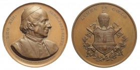 Leone XIII - Medaglia a ricordo dell'elezione a Papa 1878, opus Hugers Bovy, Br, 56mm, 100g, R, SPL+