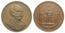 Vittorio Emanuele II -Medaglia a ricordo del giuramento dello statuto 29 marzo 1849, opus P. Thermignon, Br, 56mm, 73g, R, SPL