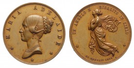 Vittorio Emanuele II - Medaglia a ricordo della morte della regina Maria Adelaide d'Asburgo 1855, Br, 29mm, 11g, SPL+