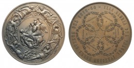 Vittorio Emanuele II - Medaglia in onore delle vittorie italiane 1859-60, opus Vagnetti, Br, 69mm, 105g, R, qFDC