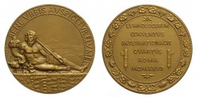 Roma - Medaglia a ricordo del IV congresso di Limnologia 1927, opus Zecca, Br, 50mm, 48g, colpetto al bordo altrimenti FDC