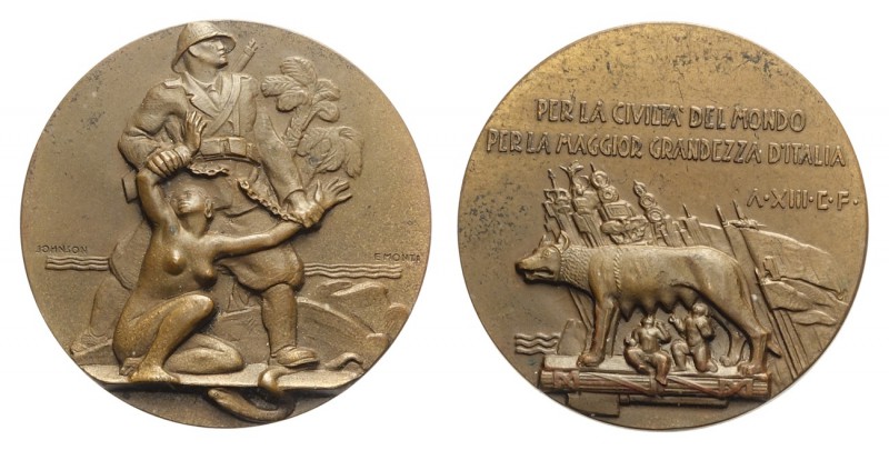 Medaglia di propaganda a ricordo della conquista dell'Etiopia 1935, opus Monti, ...