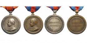 Pio XI coppia di medaglie ai benemerenti 1929, Br e Ag, 33mm, SPL