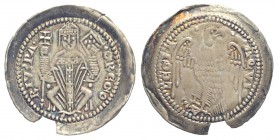Aquileia, Gregorio di Montelongo (1251-1269), Denaro, CNI VI 17 Ag mm 21 g 0,89 frattura BB-SPL