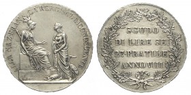 Milano, Repubblica Subalpina (1800-1802), Scudo da 6 Lire, Rara Ag mm 39 g 22,94 moneta palesemente pulita e sabbiata altrimenti SPL