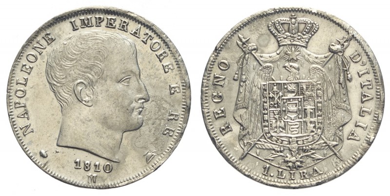 Milano, Napoleone I, Lira 1810, Ag mm 23,5 moneta palesemente pulita altrimenti ...