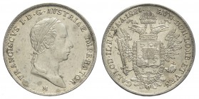 Milano, Francesco I d'Asburgo-Lorena, Mezzo Scudo 1824, Rara Ag mm 30 moneta pulita altrimenti BB-SPL