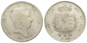 Napoli, Francesco I di Borbone, Piastra 1825, Ag mm 37,5 g 27,46 colpetti altrimenti BB+